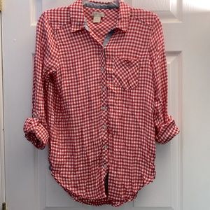 Lucky Brand Checkered Red Soft Flannel Button Down Shirt XS